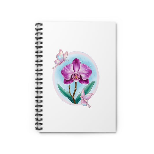 Orchid Elegance Spiral Notebook - Ruled Line